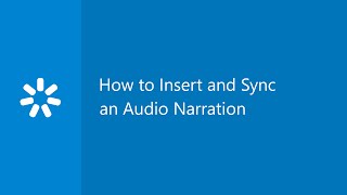 How to Insert and Sync an Audio Narration
